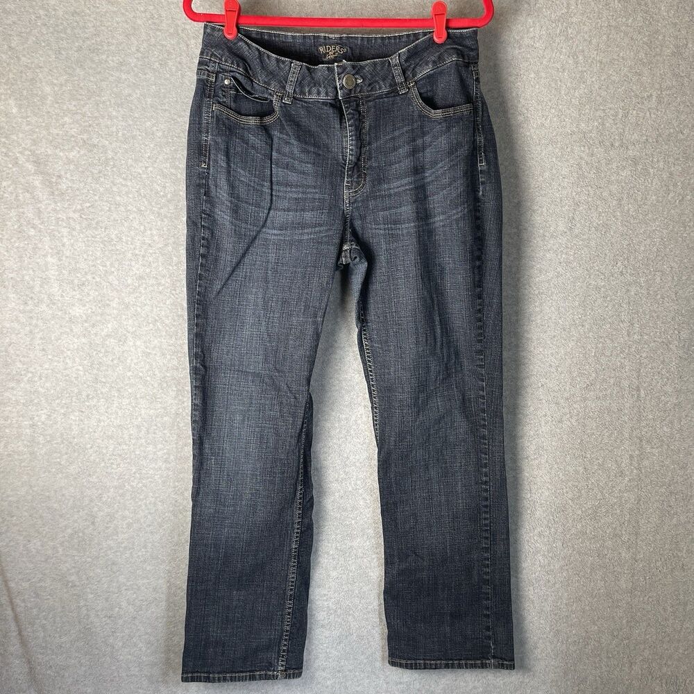 Riders by Lee Jeans Womens 16 Petite Blue Straight Leg Stretch Denim 5 Pocket
